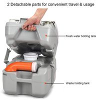 S AFSTAR 5.3 Gallon Portable Toilet Splash-Free Dumping, Anti-Leak Water Pump, Large Capacity Waste Tank with Level Indicator, 3 Way Pistol Flush, Rotating Spout for RV Travel Camping