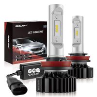 SEALIGHT H11/H8/H9 LED Headlight Bulbs X1 Series 12 CSP Chips 6000LM 6000K Xenon White Non-polarity