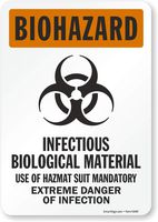 SmartSign "Biohazard - Infectious Biological Material" Label | 7" x 10" Laminated Vinyl