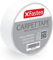 XFasten Double Sided Carpet Tape for Area Rugs, Residue-Free, 2-Inch x 30 Yards; Wood Safe 2 Faced Rug Tape for Carpet to Floor and Rug to Carpet Applications