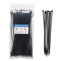 Nylon Cable Zip Ties Heavy Duty 8 Inch, Ultra Strong Plastic Wire Ties with 20 Pounds Tensile Strength, 100 Pieces, Nylon Tie Wraps with 0.1 Inch/2.5 mm Width in Black, Indoor and Outdoor UV Resistant