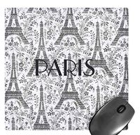 3dRose LLC 8 x 8 x 0.25 Inches Mouse Pad, Silvery Gray Eiffel Towers with Paris Written in Black (mp_100533_1)