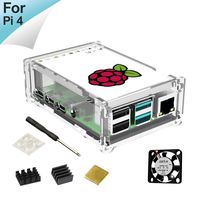 for Raspberry Pi 4 Touch Screen with Built-in Fan, Case and Cooling Heatsink, 320x480 Pixel 3.5 inch TFT LCD Monitor Display (Clear)