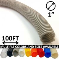 Electriduct 1" Split Wire Loom Tubing Polyethylene Flexible Conduit (1 Inch ID) - Gray - 100 Feet