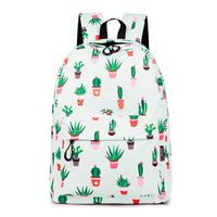 Cute School Backpack for Teen Girls Bookbag Cactus Printed Laptop Travel Daypack