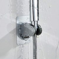 Wellgoods Plastic Shower Head Holder Adjustable Self Adhesive Wall Mounted Disc Shower Head Holder