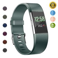 JOMOQ Replacement Bands Compatible for Fitbit Charge 2, Adjustable Breathable Sport Wristbands Silicone Accessories Women Men (Small, Slate)