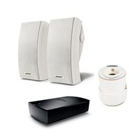 Bose 251 Wall Mount Outdoor Environmental Speakers (White) with SA-5 Amplifier and AmazonBasics Speaker Wire - 14-Gauge, 99.9% Oxygen-Free Copper, 100 Feet
