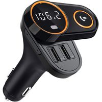 E-Senior Bluetooth FM Transmitter Wireless in-Car FM Radio Adapter with Dual USB Charging Ports and MP3 Player Support TF Card 5V 4.8A,Hands-Free Calling(Rotating Design)