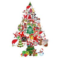 VSCO Christmas Theme Stickers for Water Bottles, Waterproof Trendy Cute Aesthetic Vinyl Graffiti Stickers - Laptop and Water Bottle Decals Sticker Pack for Girls Teens Women (50 Pcs)