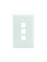 Legrand - On-Q WP3403WH10 Single Gang, 3 Port Keystone Wall Plate, White, 10 Pack