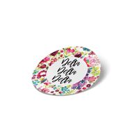 Delta Delta Delta Sorority Water Color Flowers Floral Sticker Decal Laptop Water Bottle Car tri Delta (Circle)