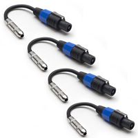 Seismic Audio 4 Pack-1/4 TS Female to Speakon Adapter Patch Speaker Cable (SAPT56-4Pack)