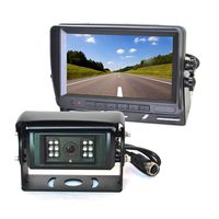 Vardsafe VS824M Motorized Shutter Reverse Backup Camera with Built-in Heater & 7 Inch Self Standing TFT LCD Monitor for Truck Bus RV Trailer Caravan