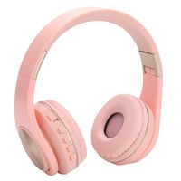 Kids Bluetooth Headphones Wireless/Wired On Ear Foldable Headphones for Kids Adults,Built-in Mic,FM,Micro SD/TF Card Slot,Stereo Sound for Pc Tablet Cell Phones Ipad Airplane School Use(Pink)