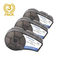 Compatible Brady Labels M21-500-595-WT BMP21 Label Tape, Work with Brady BMP21-PLUS, BMP21-LAB, BMP21, IDPAL, LABPAL Label Maker, Vinyl, Black on White, 0.5 Inch Width, 21 Feet Length, 3-Pack