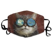 Hongclever Mouth Masks Cool Cat Reusable Washable Earloop Mask,Face Cover for Outdoor Sun Anti Dust Allergy