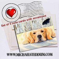 Michael Steddum Get It Golden Retriever Note Card Set