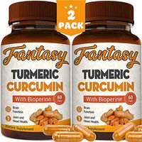 (2-Pack) Turmeric Curcumin with Bioperine 1650mg. Premium Pain Relief & Joint Support with 95% Standardized Curcuminoids. Non-GMO, Gluten Free Turmeric Capsules with Black Pepper