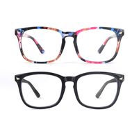 2 Pack Blue Light Blocking Glasses for Women men, Anti Blue Light Computer Reading Gaming Glasses, Anti Eye Strain Headache (Sleep Better), UV400 Transparent Lens(Flower + Black)