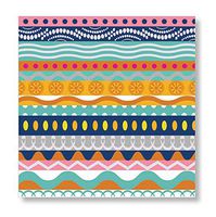 C.R. Gibson 20 Count, 3-Ply, Paper Beverage Napkin, Measures 5" x 5" -   Ric Rac