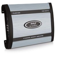 4 Channel Car Stereo Amplifier - 1600W Bridgeable High Power MOSFET Audio Sound Auto Small Speaker Amp Box w/ Crossover, Bass Boost Control, Silver Plated RCA Input Output - Pyle PLAM1600