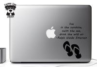 Ralph Waldo Emerson Quote Flip Flops 5 Inches Vinyl Decal Sticker for MacBook Air Pro Laptop Notebook Auto Great Gift Mac PC Computer