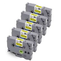 Compatible Ptouch TZe-631 TZe631 TZe Label Maker Tape 1/2" (12mm) Replacement for Brother P-Touch PT-D210 PT-D200 PT-H100 PT-H110 PT-D400 PT-D600 Laminated Tapes Cartridge Black on Yellow 26 ft(8m)