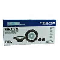 Package: Pair Alpine SXE-1750S 6.5" 2-Way 280 Watts Peak / 45 Watts RMS Component Car Audio Speakers with High Polymer Foam Edge and Long Fibre Natural Pulp Cone + Pair Alpine SXE-1325S 5.25" 2-Way 200 Watt Peak / 35 Watts RMS Coaxial Car Audio Speakers