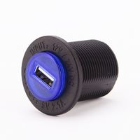 WINOMO Car USB Charger Dustproof 5V 2.1A Power Adapter with Blue Light for Car Truck Trailer Boat Marine