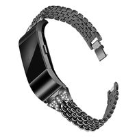 Crystal Metal Bands Compatible with Fitbit Charge 2 Smart Watch,Stainless Steel Strap Wristbands Jewelry Bracelets Replacement Accessory for Women Girls