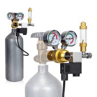 DoubleSun Aquarium CO2 Regulator Big Dual Gauge Display with Bubble Counter and Check Valve and Updated 110V Solenoid Fits Standard US Tanks