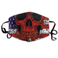 Stock Vector American Flag Skull Dust Mask,Washable and Reusable Cleaning Gardening Outdoor Activities Warm Windproof Mask