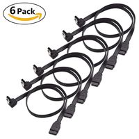 ELIATER 6 Pack 90 Degree Right-Angle SATA III Cable 6.0 Gbps with Locking Latch for SATA HDD, SSD, CD Driver, CD Writer, 16-Inch