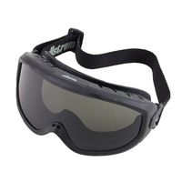 Sellstrom Comfortable, Non-Vented, Wildland Fire Goggle, Scratch-Resistant, Anti-Fog Coating, Smoke Lens, Adjustable FR Strap, Black Frame, S80225