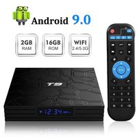 Android TV Box, T9 Android 9.0 TV Box 2GB RAM/16GB ROM RK3318 Quad-Core Support 2.4Ghz/5.0Ghz WiFi BT 4.0 4K HDMI DLNA 3D Smart TV Box