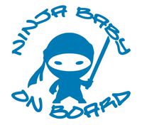 UR Impressions ABlu Ninja Baby on Board Decal Vinyl Sticker Graphics Cars Trucks SUV Vans Walls Windows Laptop|Azure Blue|5.5 X 5.2 Inch|URI348-AB