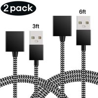Magnetic USB Charger Cable [2-Pack, 3ft & 6ft ] Double-Braided Nylon Fast Charging Cable
