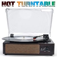 Turntable Record Player Wireless Portable LP Belt-Drive 3-Speed Turntable with Built in Stereo Speakers Vinyl Record Player
