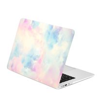 TOP CASE - Watercolor Art Series Rubberized Hard Case Compatible MacBook Air 11" Model: A1370 / A1465 - Serenity Blue & Pink Cloud