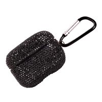 CQFONG 2019 Newest Luxurious Rhinestone AirPods Pro Case with Keychain, Shockproof Protective Premium Crystal Cover Skin for AirPods Charging Case (PRO Black C3)
