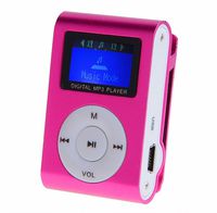 Mini Clip Metal Mp3 Player With LCD Screen + Micro / TF Slot Mp3 Black Support 16GB (not include SD card） (Red)