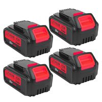 4Pack 6.0Ah DCB205 Battery for DeWalt 20V Lithium ion Battery MAX XR DCB204 DCB205 DCB206 DCB205-2 DCB201 DCB203 DCB181 DCB180 DCD/DCF/DCG/DCS Replacement DeWalt 20V Batteries