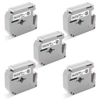 Unismar M Tape M-K231 M-231 MK231 MK-231 12mm 0.47'' White Label Tape Compatible for Brother P-Touch PT-M95 PT-65 PT-90 PT-85 PT-80 PT-70 PT-70BM PT-45 PT-100 PT-110 Label Maker, 1/2'' x 26.2', 5-Pack