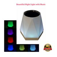 Wireless Speaker Multicolor Dimmable Atmosphere Night Light for All Smart Phones, Hands-Free Smart Touch 7 Colors LED Mood Lamp and Music Player, AUX Portable with FM Radio, Support TF Card