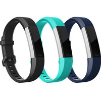 RedTaro Bands Compatible with Fitbit Alta HR/Alta-Pack of 3(Black,Navy Blue,Teal) Large,Adjustable Replacement Accessory Bands/Straps for Fitbit Alta HR/Alta for Women/Men(no Fitbit Fitness Tracker)