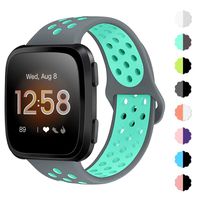 NANW Bands Compatible with Fitbit Versa/Versa 2 / Versa Lite Edition Small Large, Soft Silicone Replacement Band for Versa/Versa 2, Air Hole Wristband Strap for Women Men