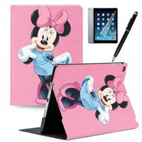 LJX iPad 7th Generation 10.2" 2019 Case Mickey Minnie Mouse Cute Cartoon Cover PU Leather Stand Protection Smart Auto Sleep/Wake Shell Compatible for Apple iPad 10.2 inch 2019#G
