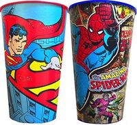 Vintage Super Man & Spiderman Reusable Party Souvenir Cups 32 Oz Pack Of 2
