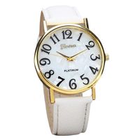 AmyDong Women Retro Watches Digital Dial Leather Band Alloy Quartz Analog Wrist Watch Watches for Women Girls (White)